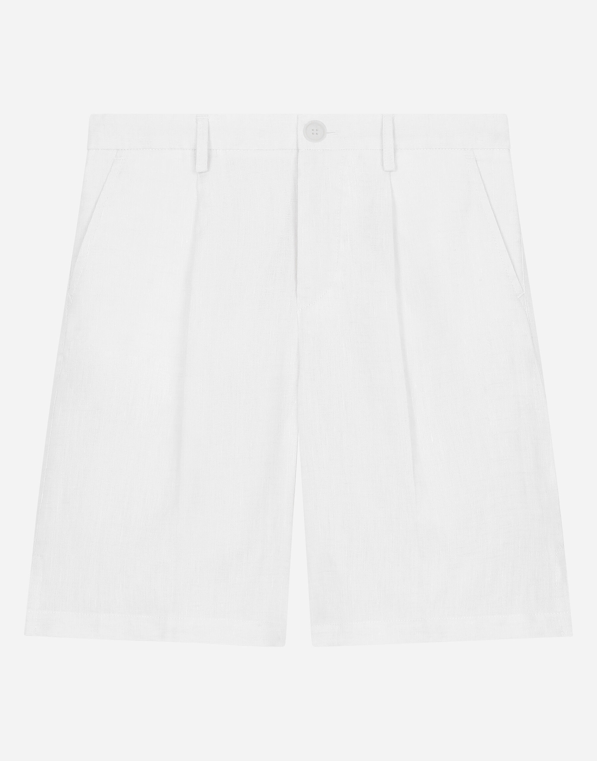 Dolce & Gabbana Non-stretch linen shorts Beige L43Q54G7NWW