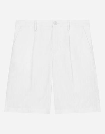 Dolce & Gabbana Non-stretch linen shorts Beige L43Q54G7NWW