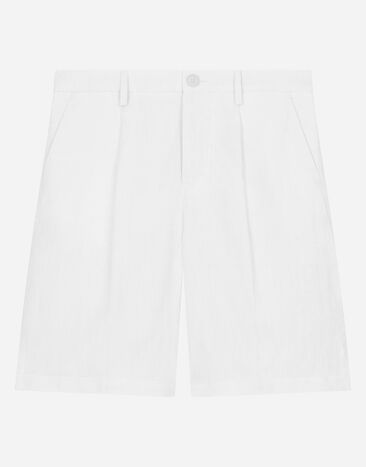 Dolce & Gabbana Non-stretch linen shorts Beige L43Q33FU4LG