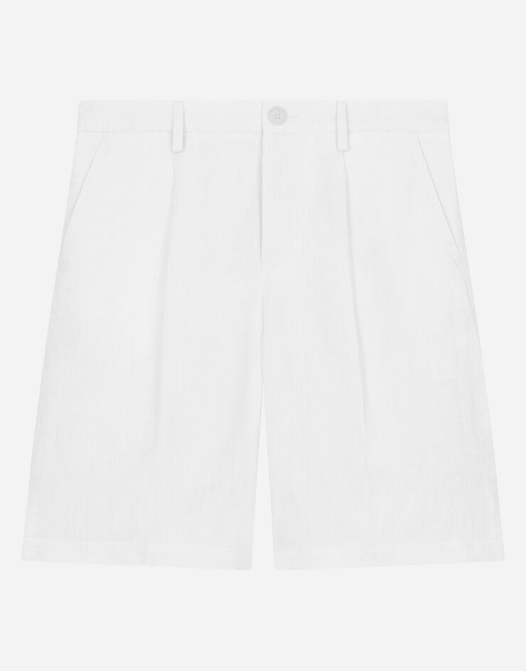 Dolce & Gabbana Non-stretch linen shorts Beige L43Q33FU4LG