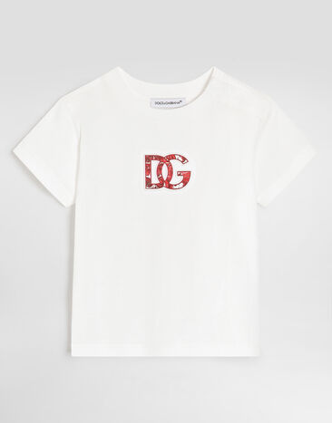 Dolce & Gabbana Jersey t-shirt with embossed logo White L1JTEYG7P4Z