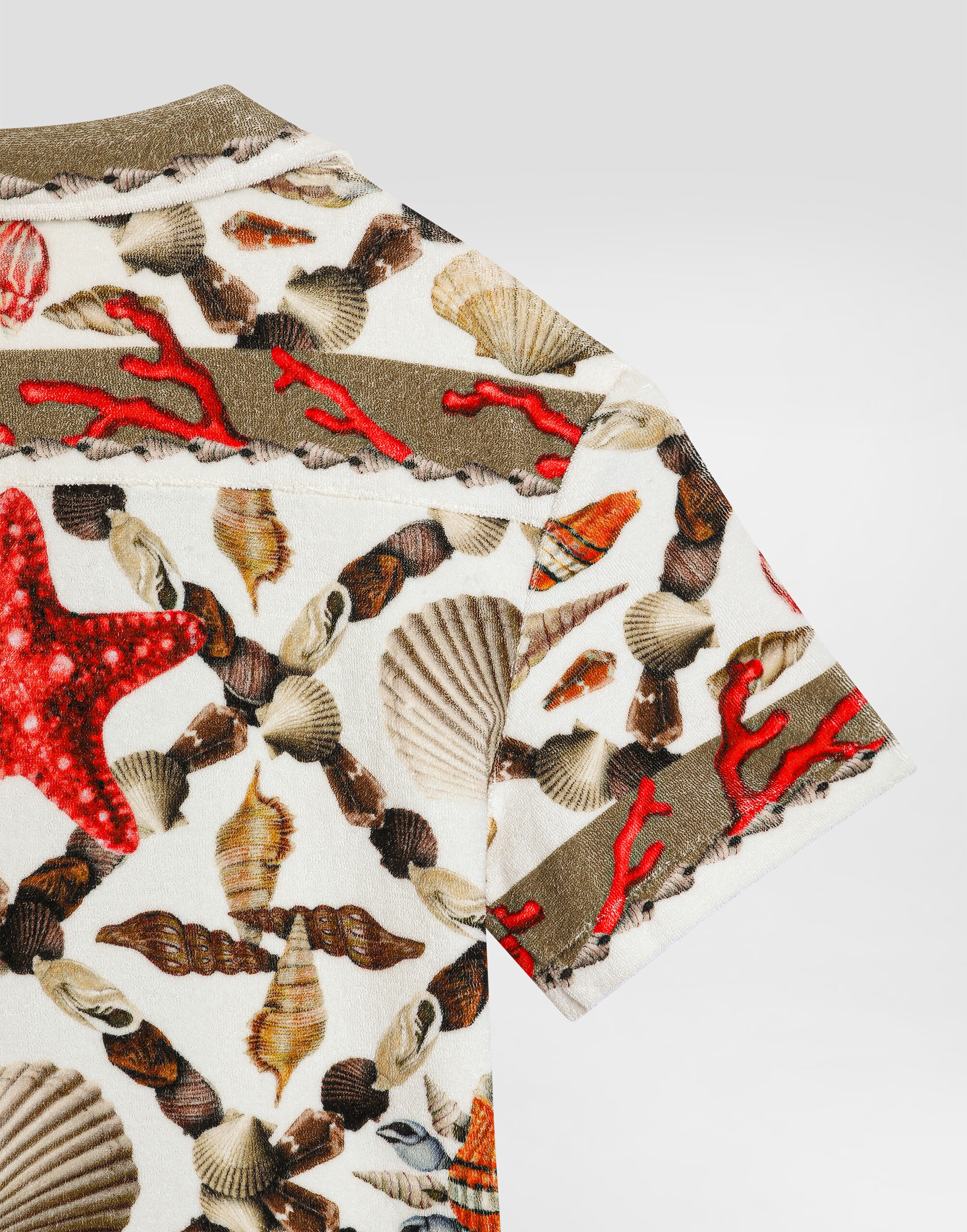 Shell-print cotton terry shirt in Multicolor for Boys | Dolce&Gabbana®