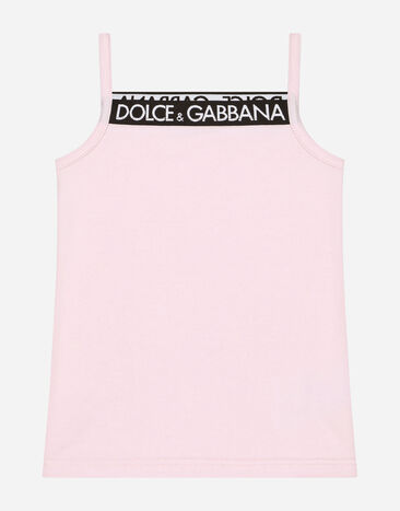 Dolce & Gabbana Camiseta sin mangas de punto con logotipo Dolce&Gabbana Rosa L5J714FUGNE