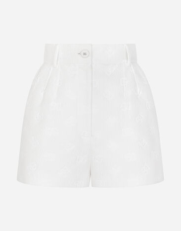 Dolce & Gabbana Jacquard shorts with all-over DG logo Pink F4B7LTHLM7L