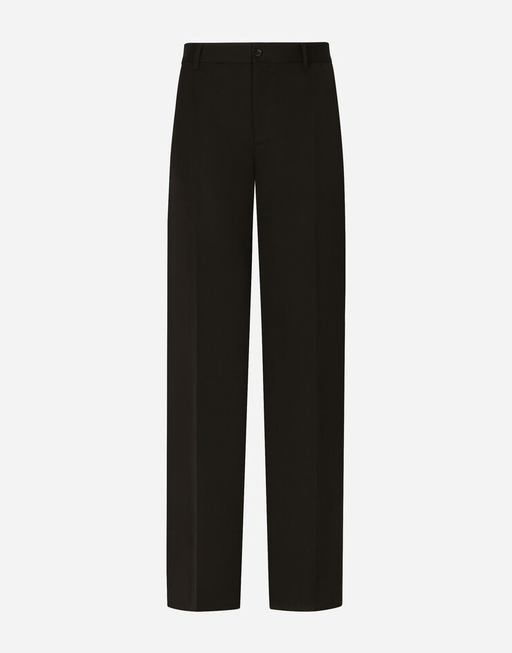 Dolce&Gabbana Pantalon jambe droite en laine Noir GYZMHTFU21E