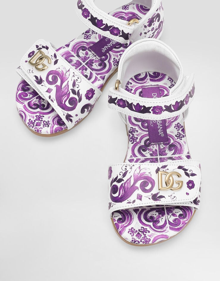 Dolce & Gabbana Majolica-print leather sandal Multicolor D20099AV210