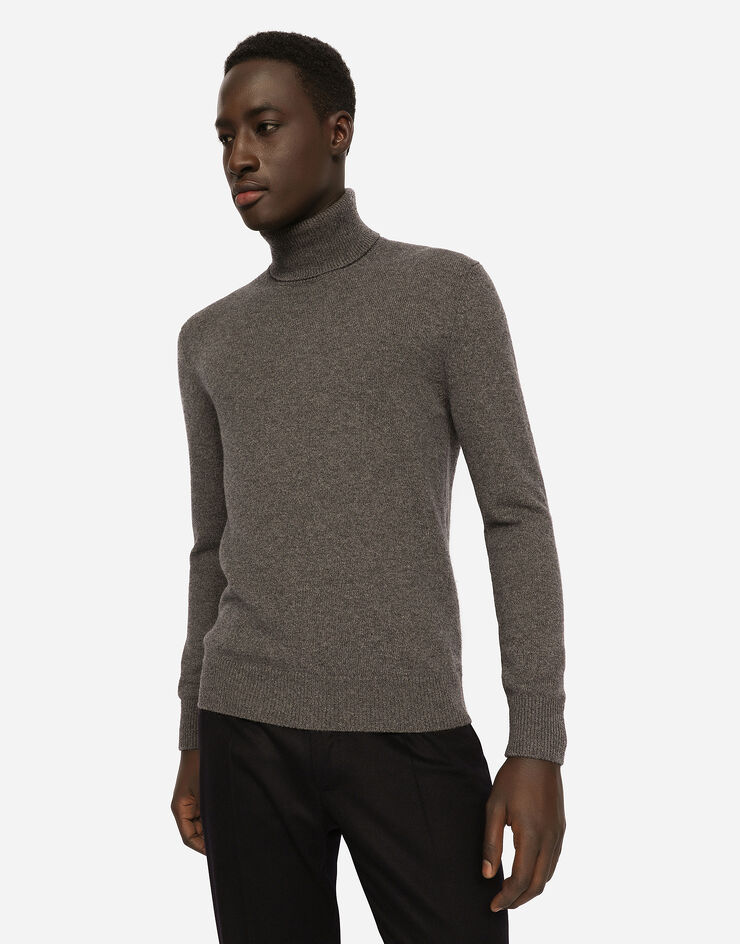 Dolce & Gabbana Jersey de cuello alto en cachemira Gris GXL30TJAWM9