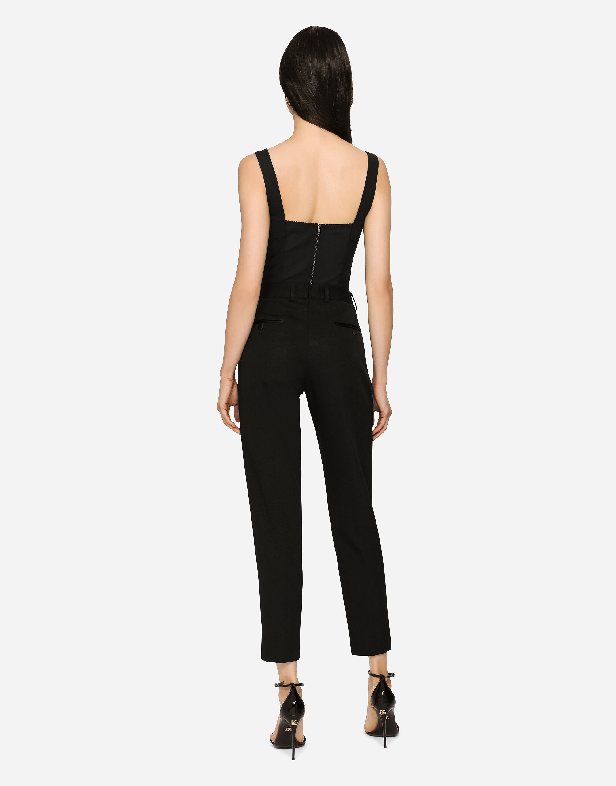 DOLCE &GABBANAブラックゴムウエストパンツ ブラックのウィメンズ Faille pants | Dolce&Gabbana®