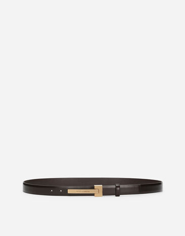 Dolce & Gabbana Gürtel aus gebürstetem Kalbsleder Braun BC4870AI935