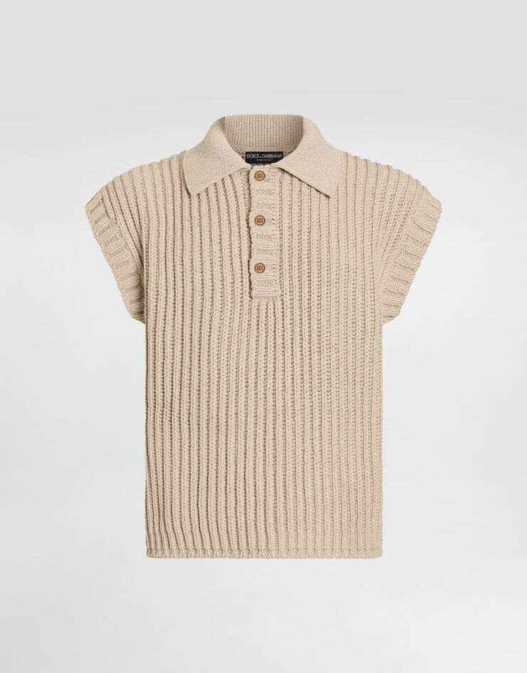 Dolce & Gabbana English rib knit polo shirt Multicolor GXZA4TJBCHS
