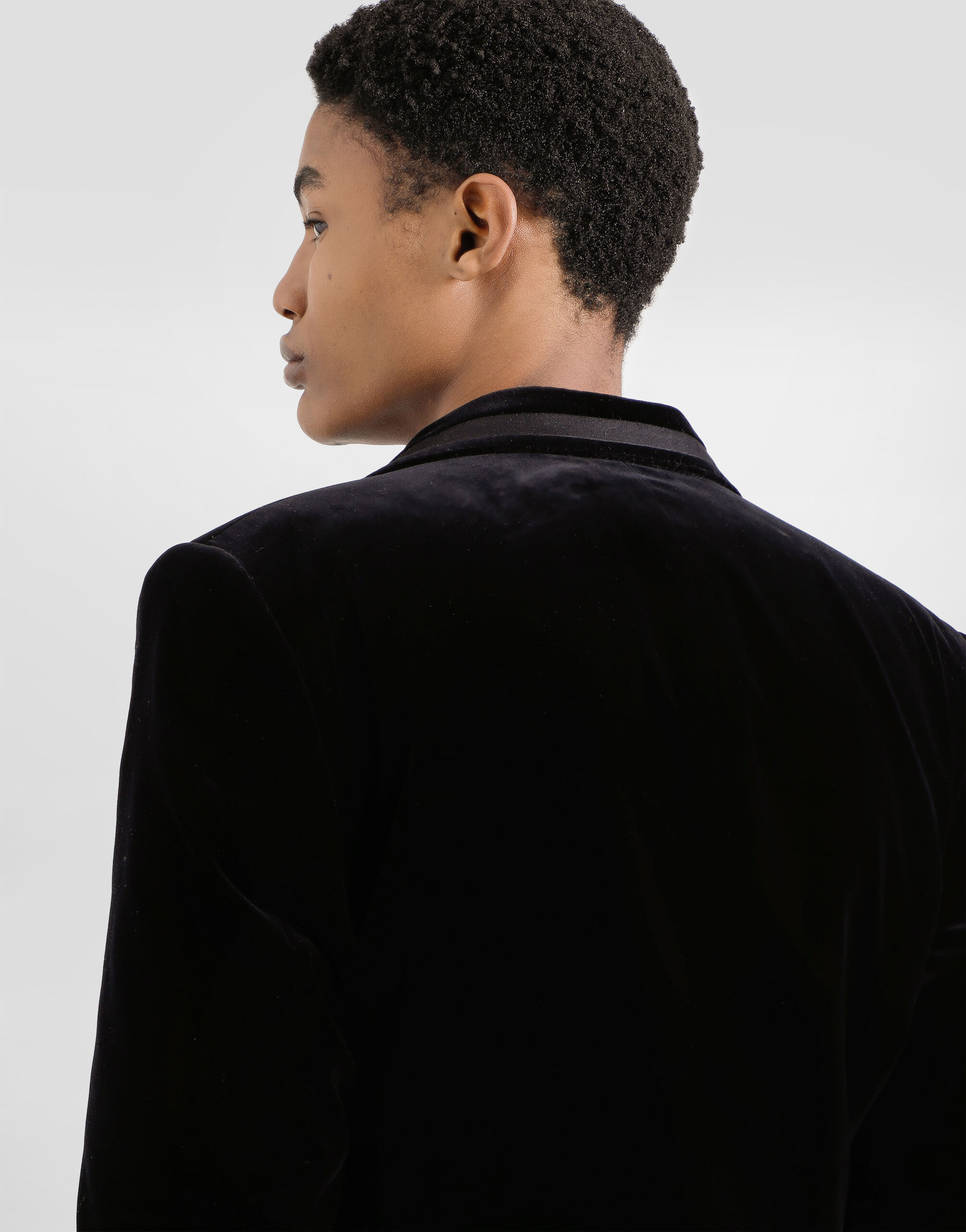 Blackのメンズ ベルベット ダブルブレスト ジャケット | Dolce&Gabbana®