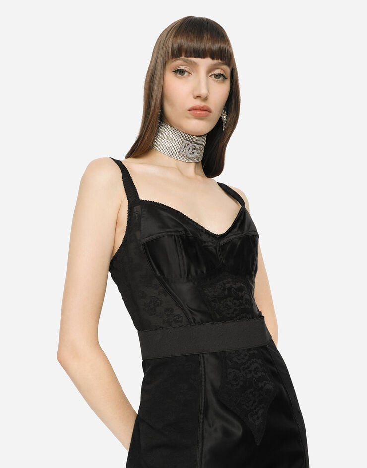 Dolce & Gabbana Robe corset Noir F63H1TGDC38