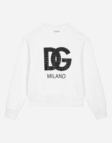 Dolce & Gabbana Sweatshirt aus Jersey DG-Logoprint Weiss L4JWHZG7L4N