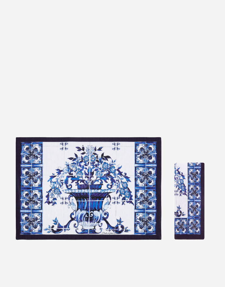 Dolce & Gabbana Set Linen Placemat and Napkin Multicolor TCGS04TCAG9