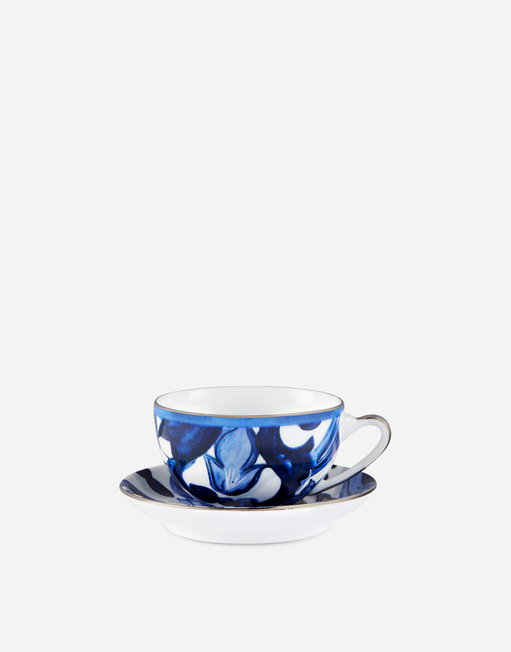 Dolce & Gabbana Tasse à Thé avec Soucoupe en Porcelaine Multicolore TC0102TCA39