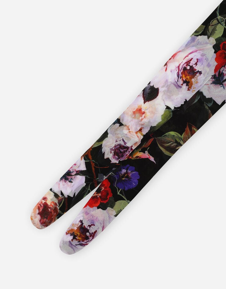 Dolce & Gabbana Tulle tights with rose garden print Print O4A75TONP23