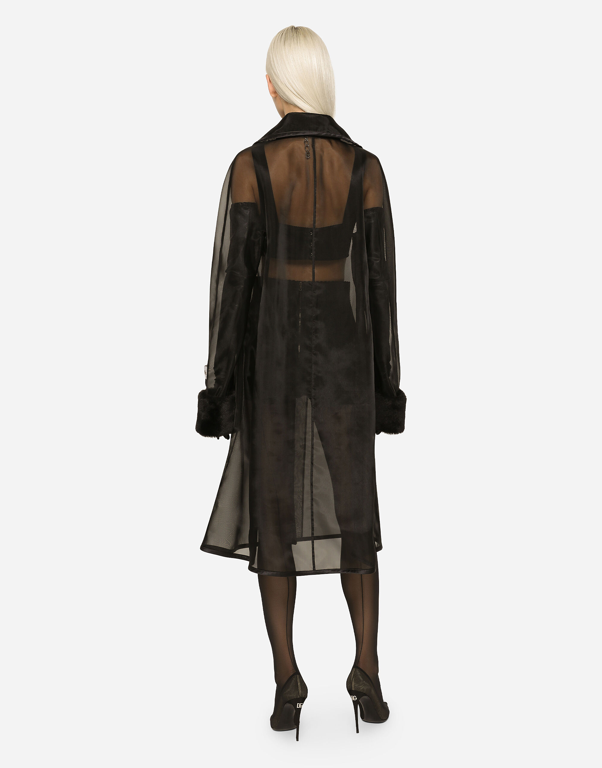 Silk organza discount trench coat