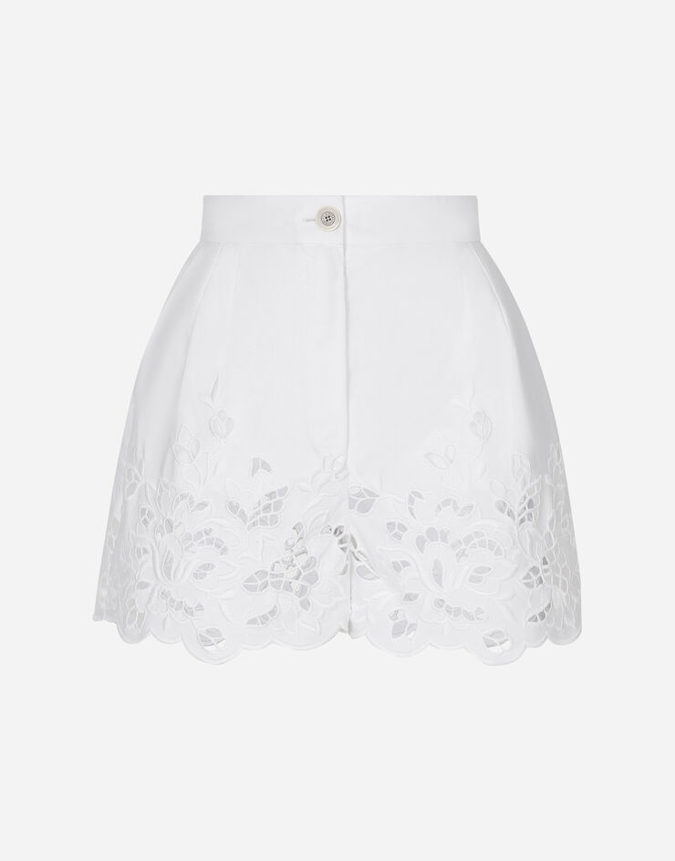 Dolce & Gabbana カットアウト ディテール コットン ショートパンツ ホワイト FTC5RZGDCJ0