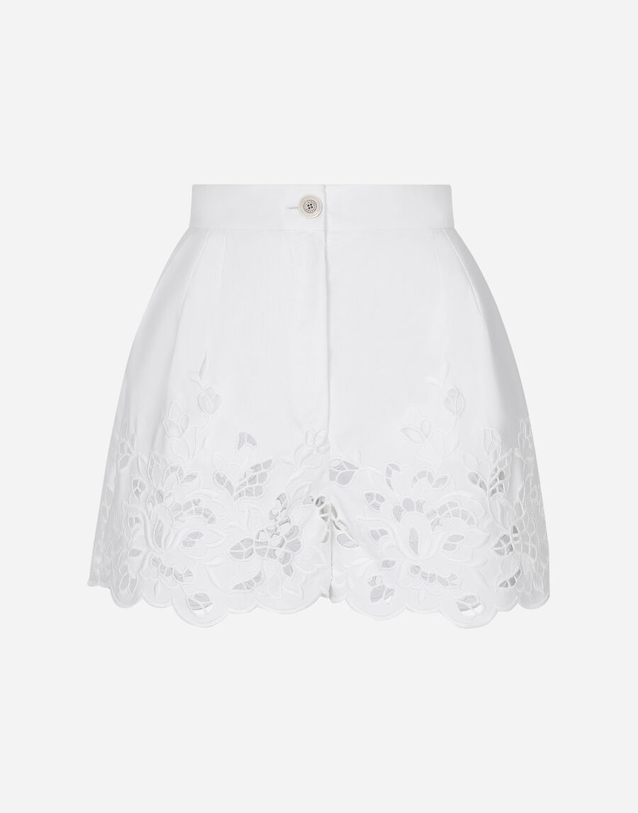 Cotton shorts with cut-out detailing