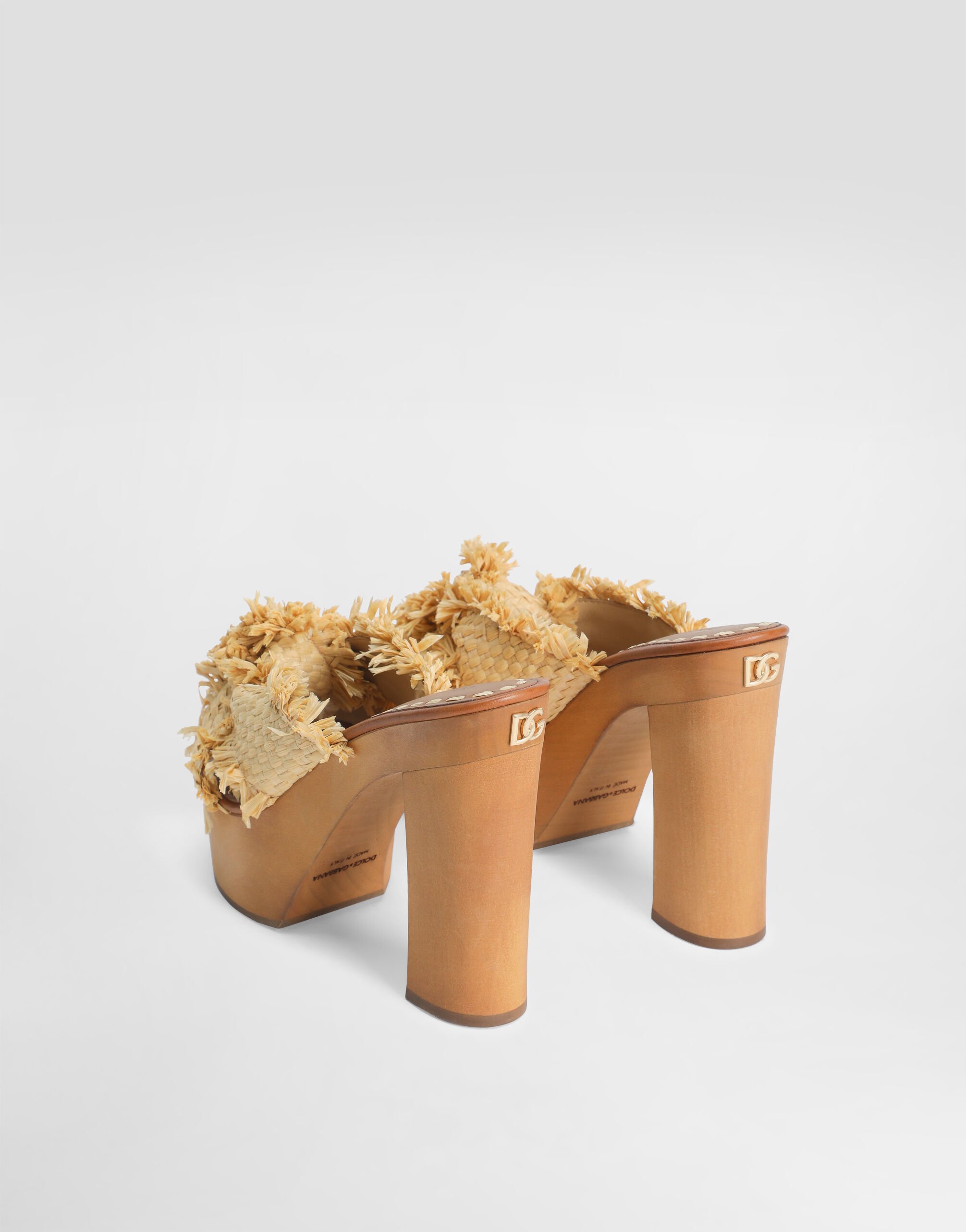 【絶品】 in sandal Wedge frayed for Multicolor in canvas and rafia 靴