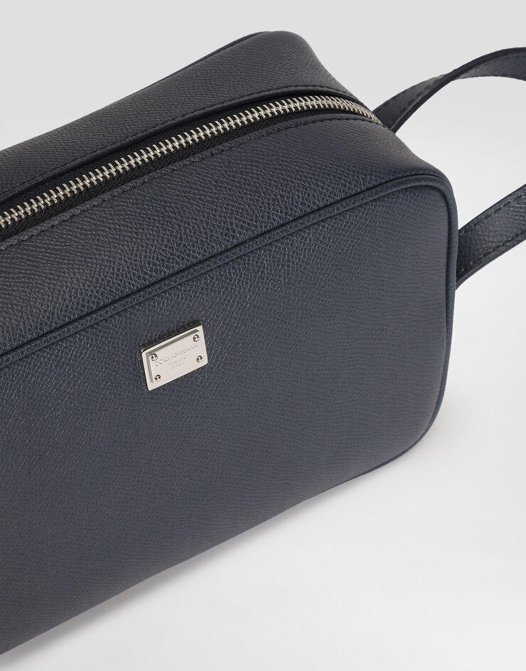 Dolce & Gabbana Toiletry bag in calfskin leather Blue BT3310A0701