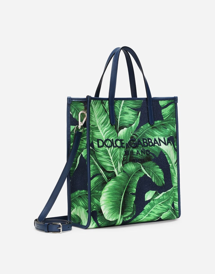 Dolce & Gabbana Маленькая сумка-шоппер из холщовой ткани с принтом Отпечатки BM2259AQ061