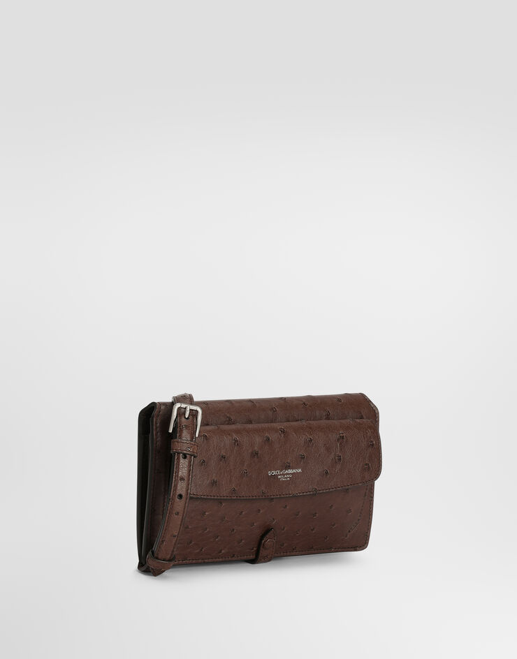Dolce & Gabbana Ostrich leather crossbody minibag Dolce & Gabbana Ostrich leather crossbody minibag Brown BM2766A8K00