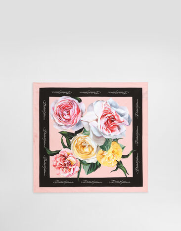Dolce & Gabbana Rose and peony-print silk twill foulard (50x50) Print FN090RGDC5J