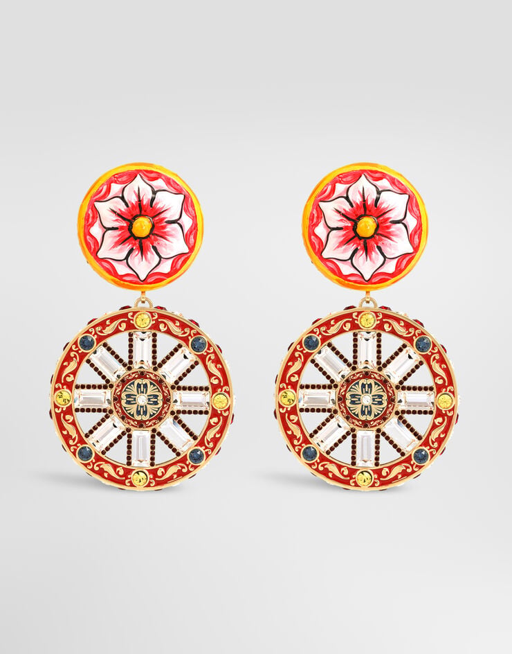 Dolce & Gabbana Carretto wheel clip earrings Dolce & Gabbana Carretto wheel clip earrings Multicolor WES6C6W1111