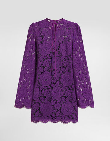 Dolce & Gabbana Cordonetto lace short dress Purple F6DJOTHLM7L