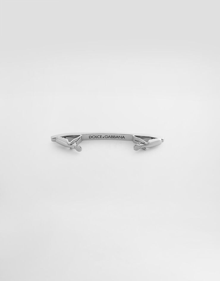 Dolce & Gabbana Collar pin with logo Silver WJR5S1W1111