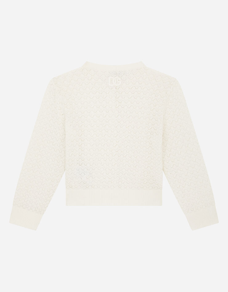 Dolce & Gabbana Cotton fan-stitch cotton cardigan White L5KWF8JACMR