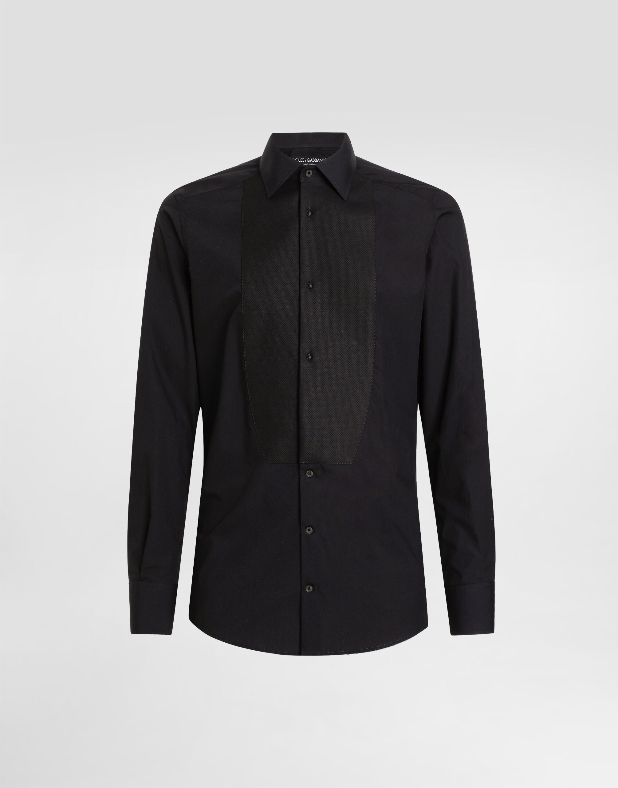 Cotton poplin Gold-fit tuxedo shirt