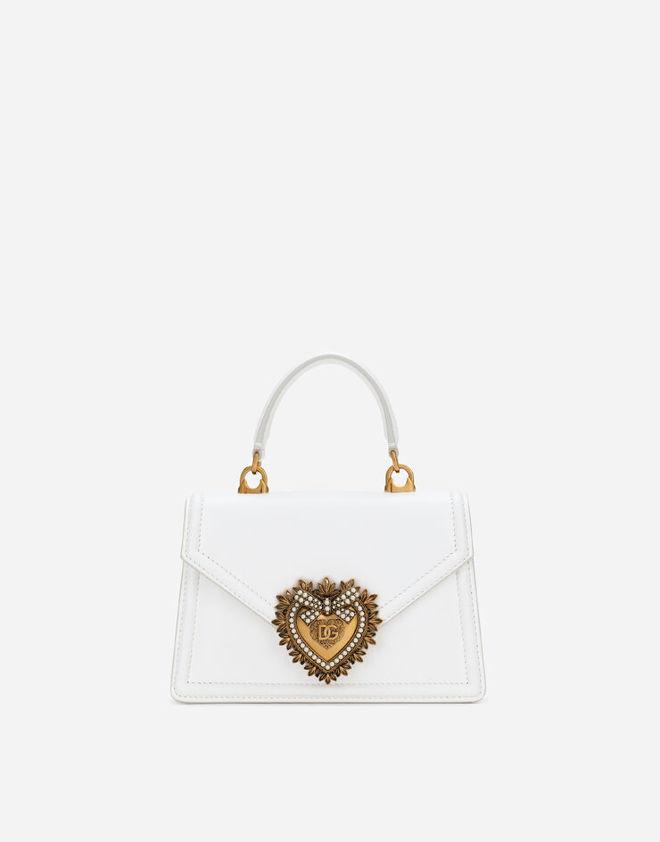 Dolce & Gabbana Kleine Devotion tasche aus glattem kalbsleder WEIß BB6711AV893