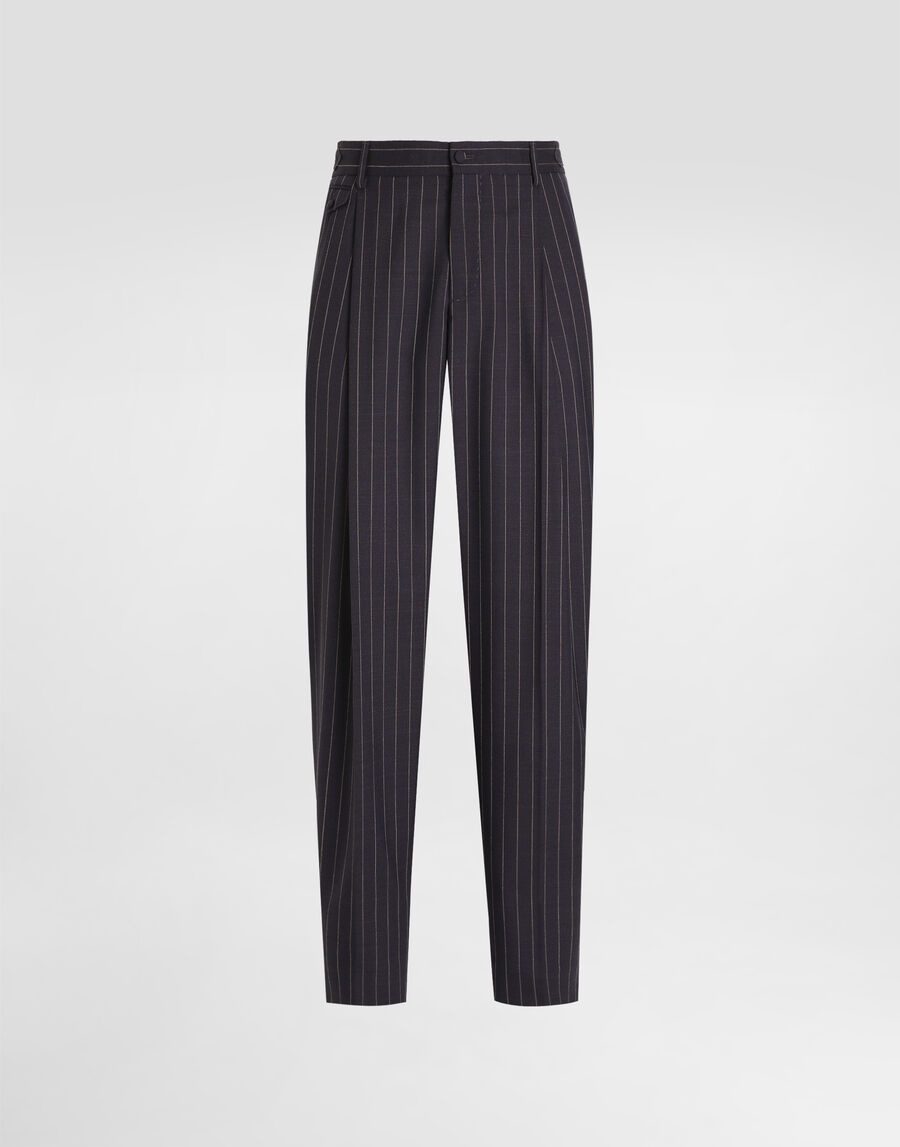 Pinstripe virgin wool trousers