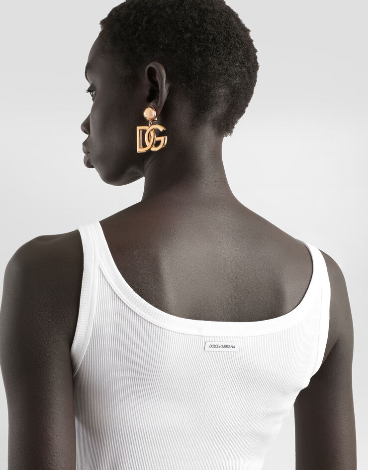 Dolce & Gabbana Fine-rib cotton singlet White F8U09TFU7AV