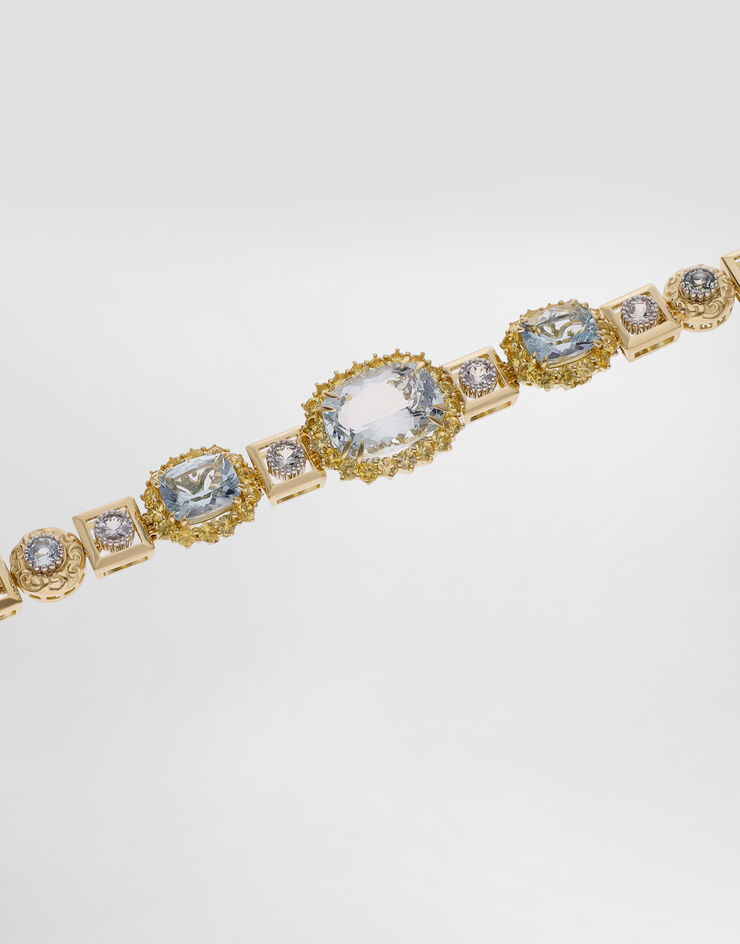 Dolce & Gabbana Eleganza Bracelet 18-carat white and yellow gold, aquamarines and sapphires  WBSA7GWAQM1