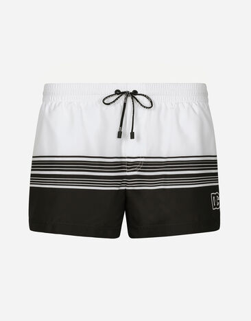 Dolce & Gabbana Bañador bóxer corto con estampado DG Blanco M4A06TFIM35