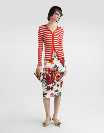 Dolce & Gabbana Cardigan en viscose Multicolore FXVC6ZJAIRR