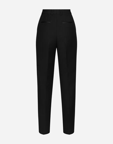 Dolce & Gabbana Tailored wool gabardine tuxedo pants Black FTAM0TFU21E