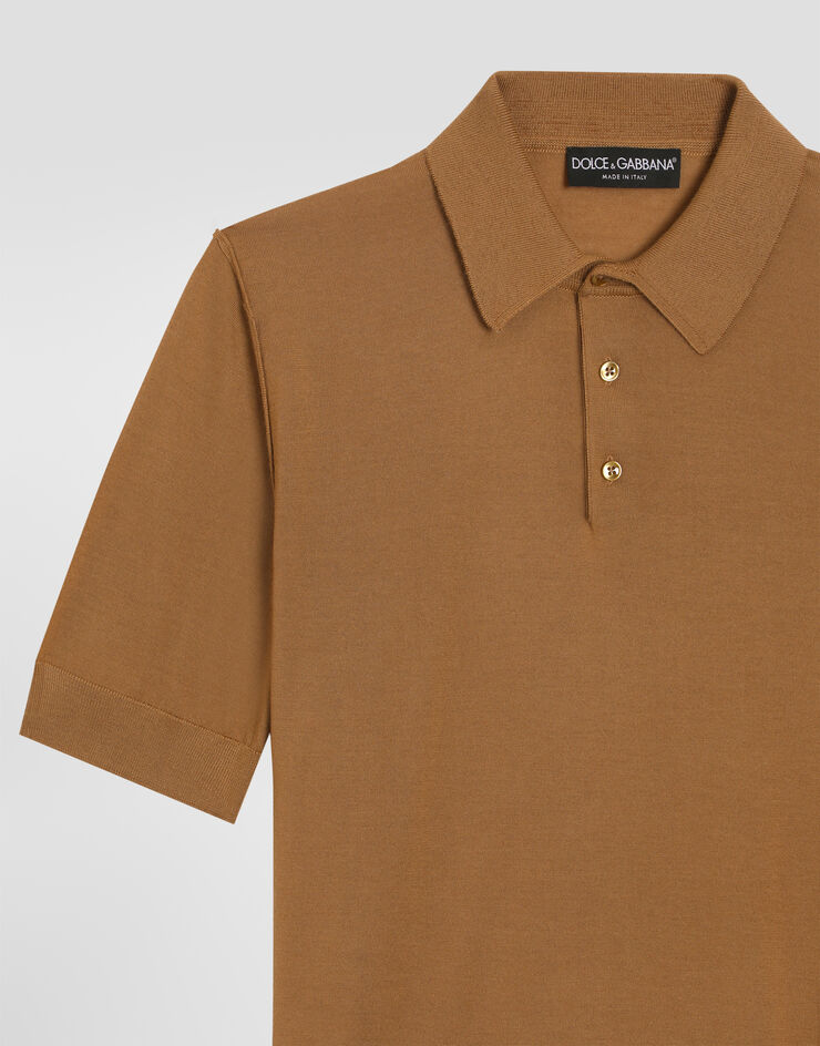 Dolce & Gabbana Fine-gauge cashmere polo shirt Dolce & Gabbana Fine-gauge cashmere polo shirt Brown GXZ02TJBW1W