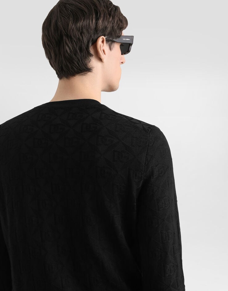 Dolce & Gabbana Pull ras-de-cou en soie Noir GXX02TJBSM4