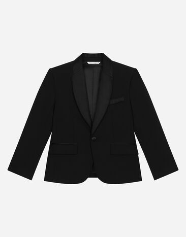 Dolce & Gabbana Single-breasted wool jacket with duchesse details Black L42B03G7VYF