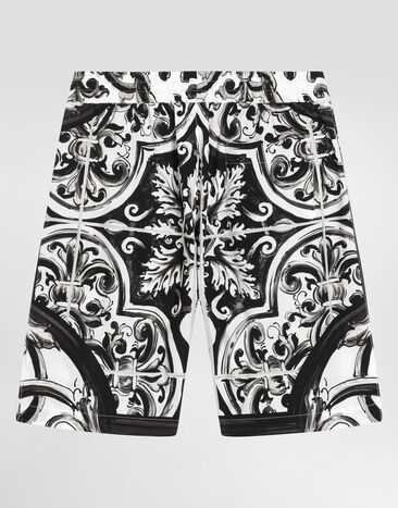 Dolce & Gabbana Majolica-print cotton poplin bermuda shorts Multicolor L43Q47FI5JF
