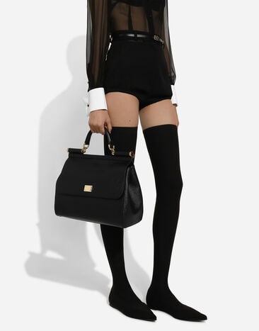 Dolce&Gabbana Maxi Sicily handbag in dauphine calfskin Black BB6015A1001
