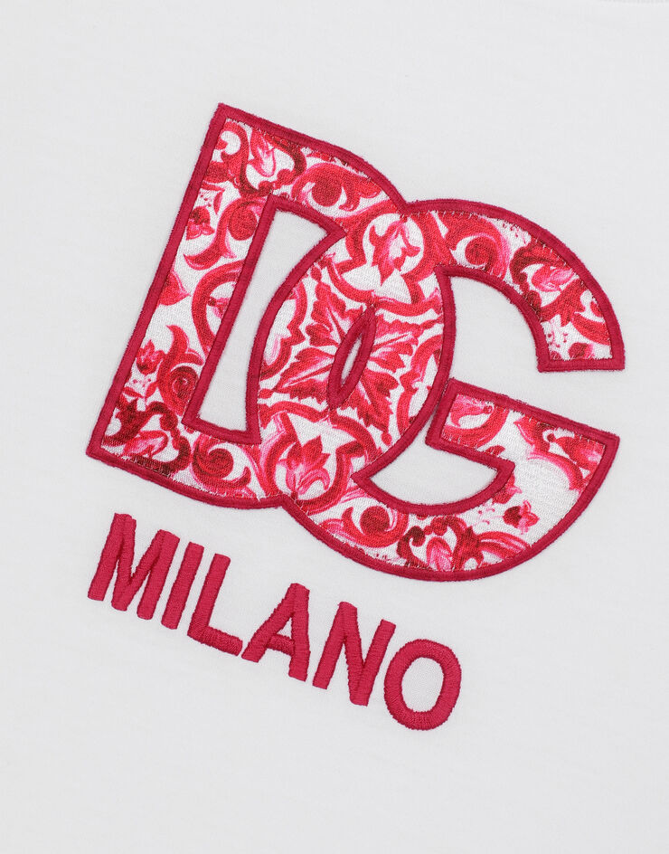 Dolce & Gabbana تيشيرت جيرسي برقعة شعار DG متعدد الألوان F8N08ZGDBVX