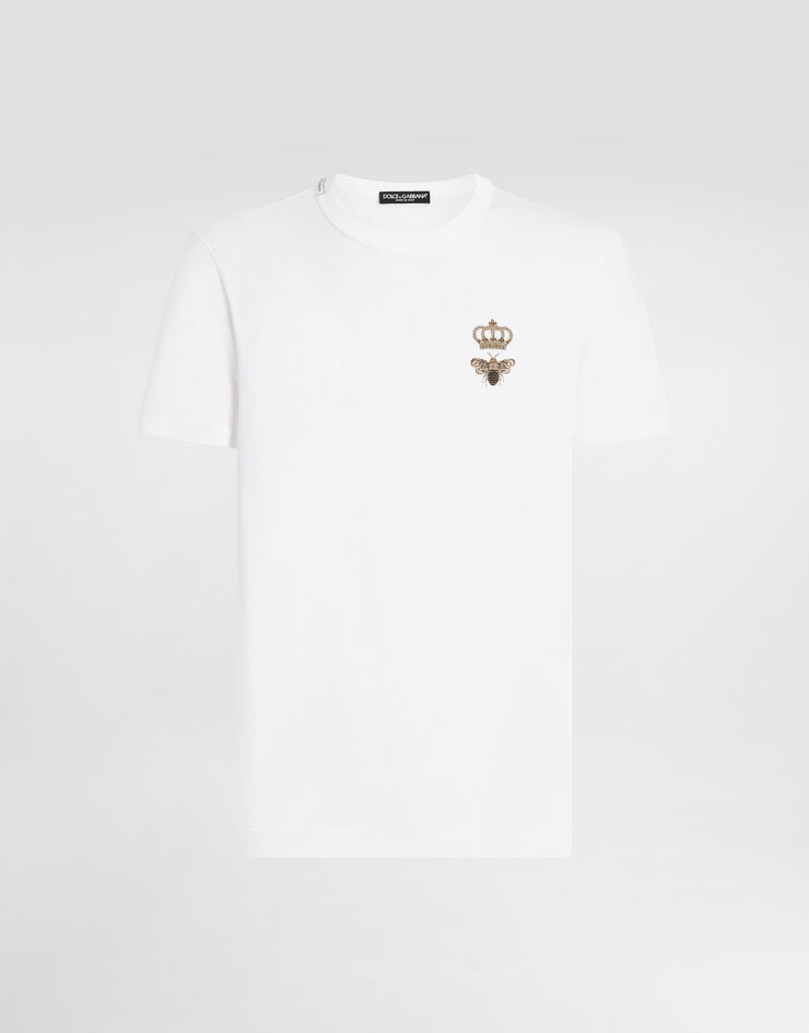 Dolce & Gabbana Camiseta de algodón con bordado Blanc G8PV1ZG7WUQ