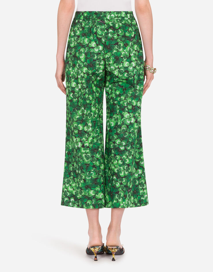Dolce & Gabbana POPLIN CULOTTES WITH FOUR-LEAF CLOVER PRINT FLORAL PRINT FTBQMTHS5GC