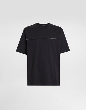 Dolce & Gabbana Футболка из хлопка с логотипом Blue G8PN9ZG7P9N