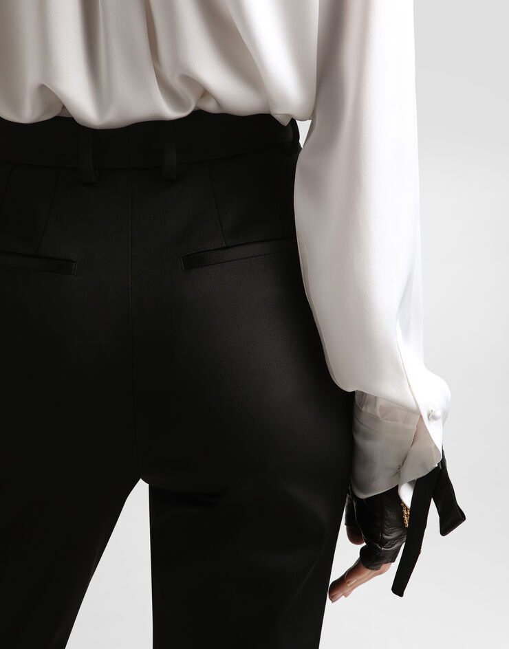 Dolce & Gabbana Stretch techno ottoman trousers Black FTDBYTFUUC8